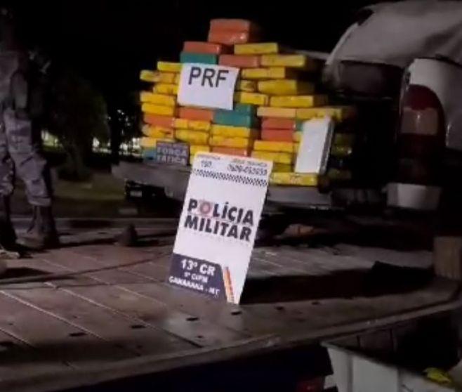 Polícia Militar e PRF apreendem 50 kg de drogas após montarem barreira na MT-020 em Canarana