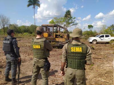 DESMATAMENTO ILEGAL: Sema apreende máquinas usadas em Vila Rica e Santa Terezinha; R$ 2,1 milhões em multas