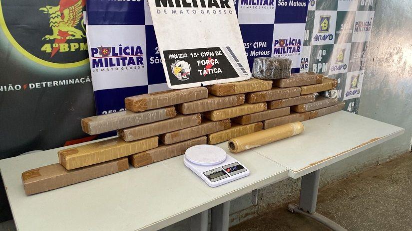 Jovem é presa em flagrante pela Polícia Militar com 21 tabletes de maconha