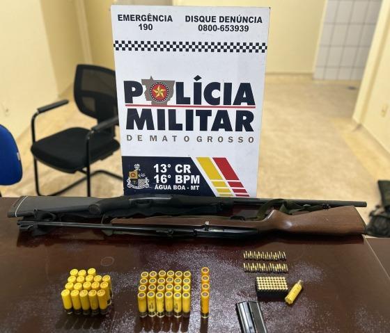 Homem é detido em Água Boa ameaçando vítima com arma de fogo no bairro Guarujá