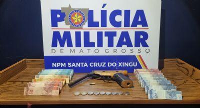 FEZ AMEAÇAS: Homem dispara tiros de revólver em comunidade próximo a Santa Cruz do Xingu (MT) e é preso