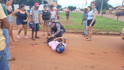 Motociclista de 72 anos tem fratura exposta após colidir com carro em Santa Cruz do Xingu