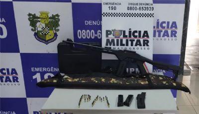 Polícia Militar apreende rifle e munições escondidas dentro de caminhão em Confresa