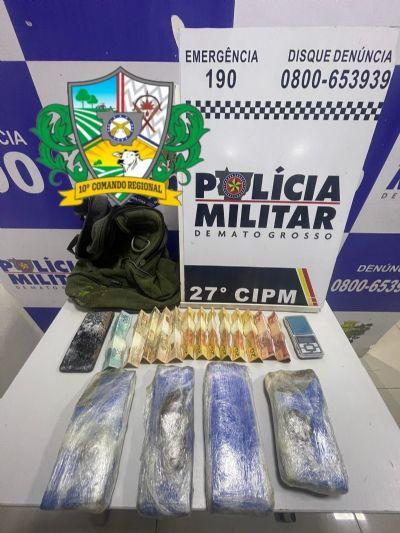 Polícia Militar prende suspeito de tráfico e apreende drogas que seriam distribuídas em bairro de Confresa