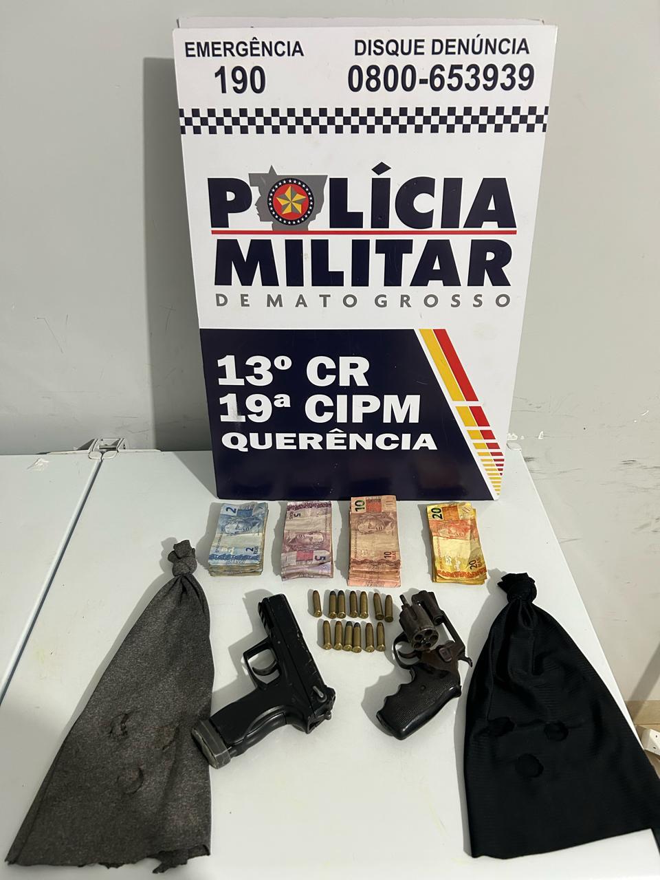 Polícia Militar prende trio após roubo em supermercado de Querência-MT 