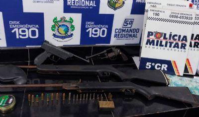 AÇÃO CONJUNTA: Idoso é preso pela PM por porte ilegal de arma de fogo e munições em cidade do Araguaia (MT)