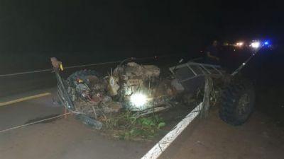 INVADIU A PISTA: Agricultor morre em colisão frontal na BR-158 em Porto Alegre do Norte (MT); veículo completamente destruído