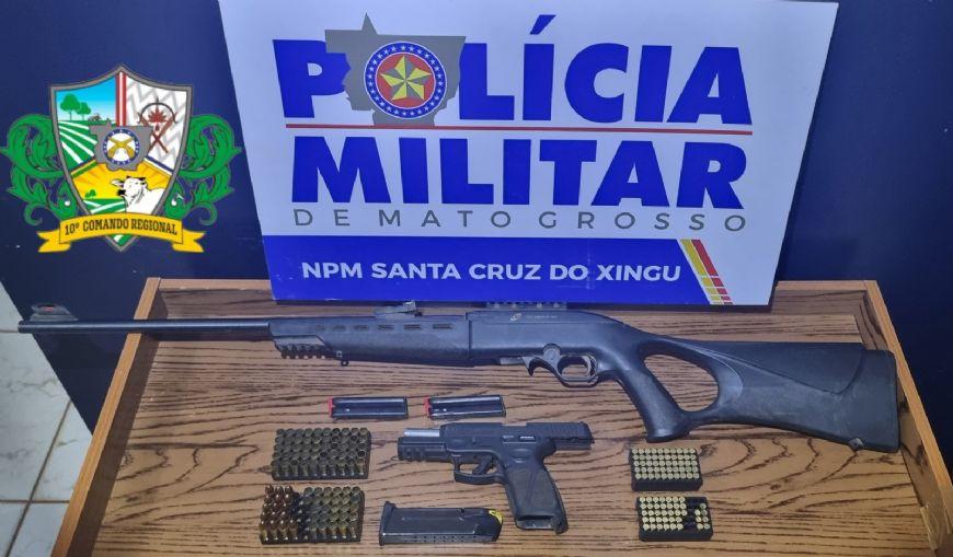 PM prende homem acusado de enforcar e ameaçar companheira na zona rural em Santa Cruz do Xingu (MT)