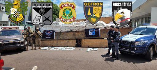 PM, Gefron e PF apreendem 7 toneladas de agrotóxicos contrabandeados no Araguaia