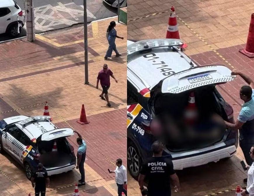 Corpo é encontrado em carro da Polícia Militar estacionado em praça em Cuiabá